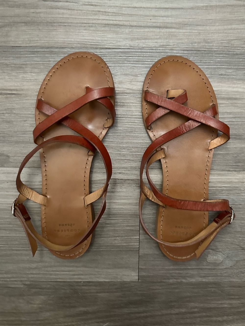 Sezane Adeline Leather Sandals 39 8